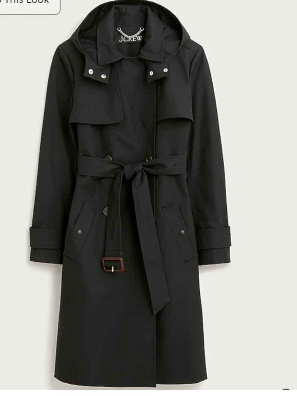 J. Crew Woman's Black Icon Trench Coat NEW Size 20 * no belt* - Picture 6 of 12
